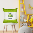 Kissenhülle 35x35cm groß mit dem Namen Daniel und Wal-Applikation bestickt - Sofortkauf